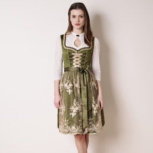 NWT Kruger Dirndl Dress Green Size 36 Small (US 6)